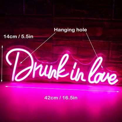 Drunk In Love 5V Mini USB LED Neon Sign - Budget Friendly