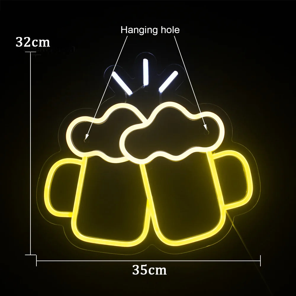 Beer Shaped 5V Mini USB  LED Neon Sign - Budget Friendly