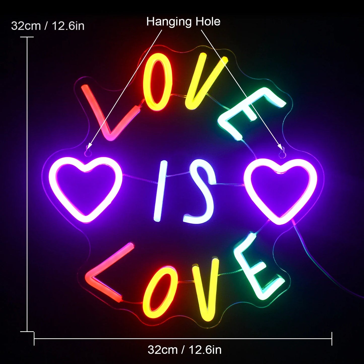 Love 5V Mini USB  LED Neon Sign - Budget-Friendly