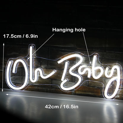 Oh Baby 5V Mini USB LED Neon Sign - Budget Friendly