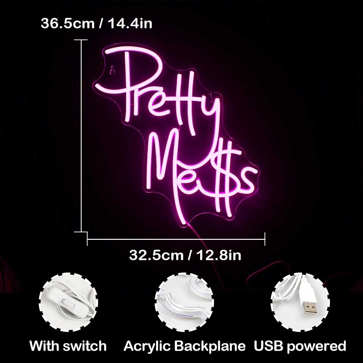 Pretty Mess 5V Mini USB LED Neon Sign - Budget Friendly