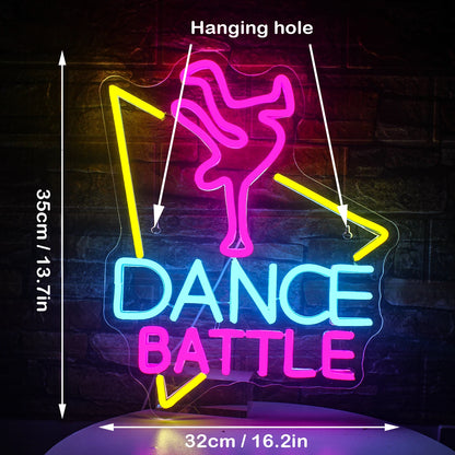 Dance Battle 5V Mini USB LED Neon Sign - Budget Friendly