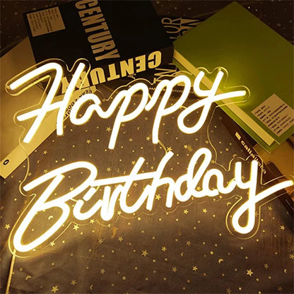 Happy Birthday 5V Mini USB LED Neon Sign - Budget Friendly