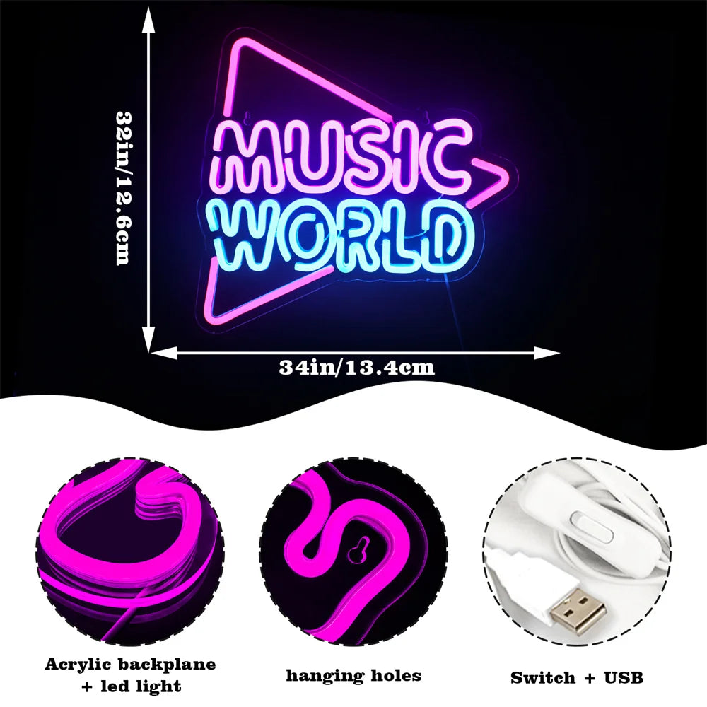MUSIC WORLD – Triangle – néon LED (5 V USB)