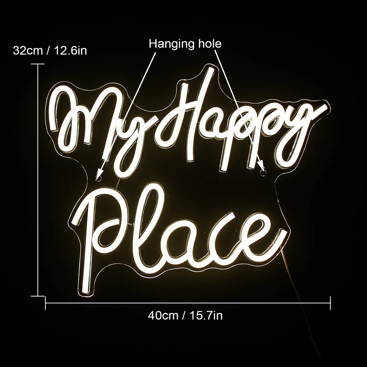 My Happy Place 5V Mini USB LED Neon Sign - Budget Friendly