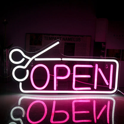 Hair Salon Open 5V Mini USB LED Neon Sign - Budget Friendly