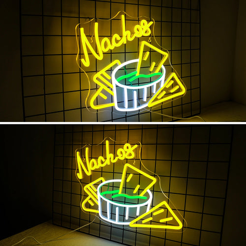 Nachos – Tortilijų traškučiai ir padažas – LED neoninė reklama (5 V USB)