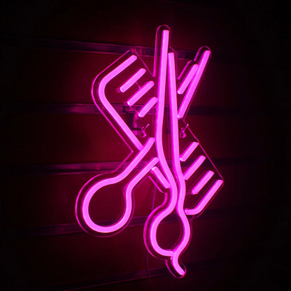 Scissors Comb 5V Mini USB LED Neon Sign - Budget Friendly