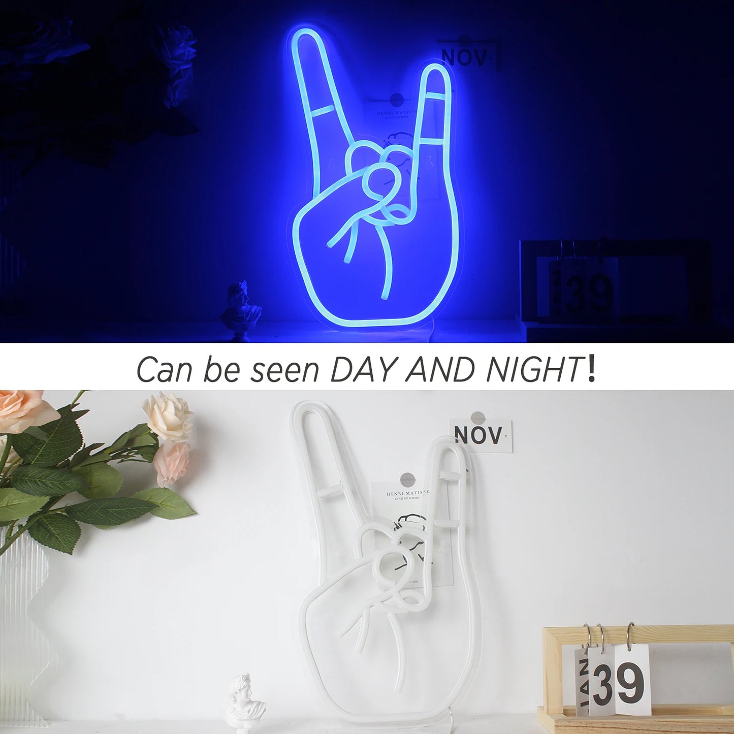 Peace Gesture 5V Mini USB  LED Neon Sign - Budget-Friendly