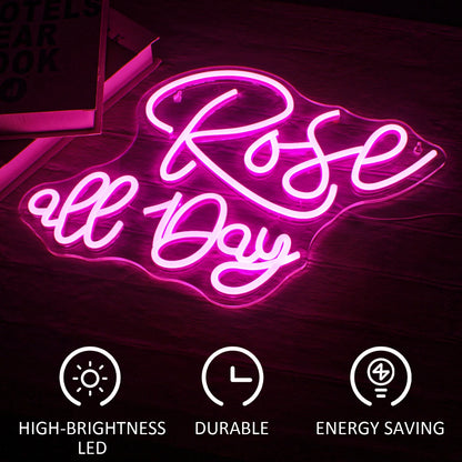 Rose all Day 5V Mini USB LED Neon Sign - Budget Friendly