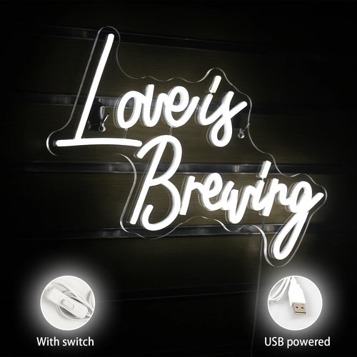 Love Is Brewing – semn luminos neon LED (5 V USB)