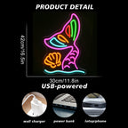 Havfruehaler – LED-neonskilt (5 V USB)