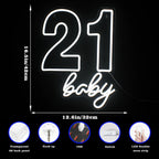 21 baby – 21e anniversaire – néon LED (5 V USB)
