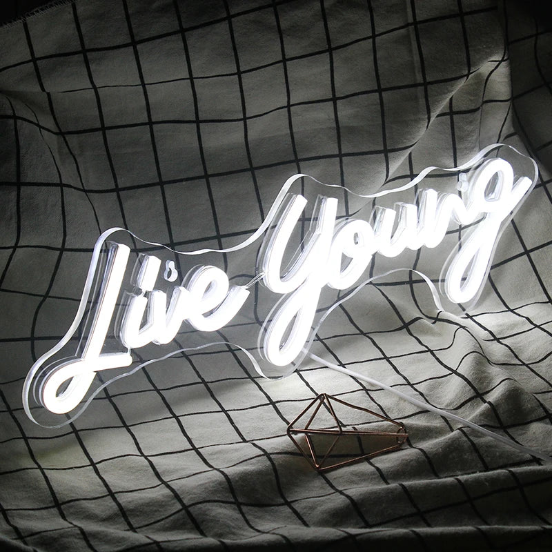 Live Young 5V Mini USB LED Neon Sign - Budget Friendly