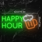 HAPPY HOUR – Бирена халба – светеща реклама от LED неон (5 V USB)