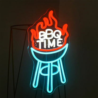 BBQ Time 5V Mini USB  LED Neon Sign - Budget-Friendly