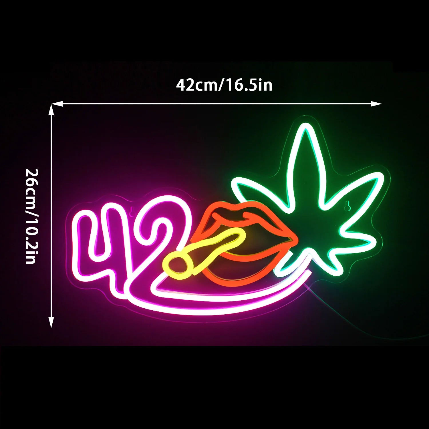  Green Leaf, Cigar 5V Mini USB LED Neon Sign - Budget Friendly