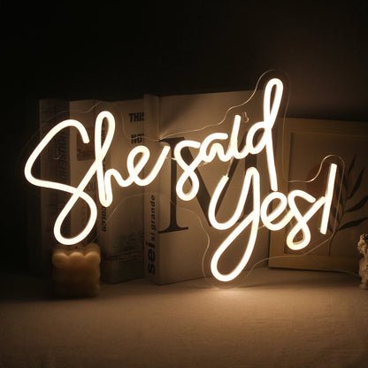 She Said Yes 5V Mini USB LED Neon Sign - Budget Friendly