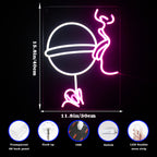 Pahar de vin și siluetă feminină – reclamă luminoasă neon LED (5 V USB)