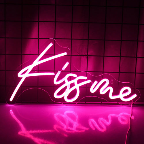 Kiss Me – semn luminos neon LED (5 V USB)