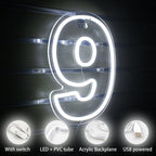 Цифри за рожден ден с животни 0–9 – LED неонов надпис (5 V USB)
