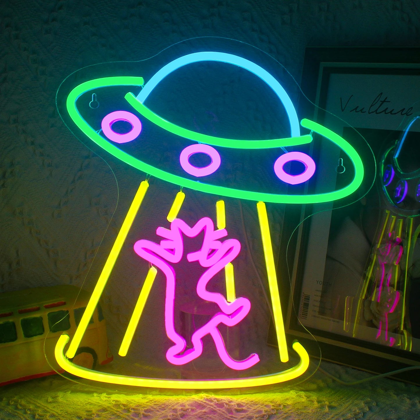 Spaceship 5V Mini USB LED Neon Sign - Budget Friendly