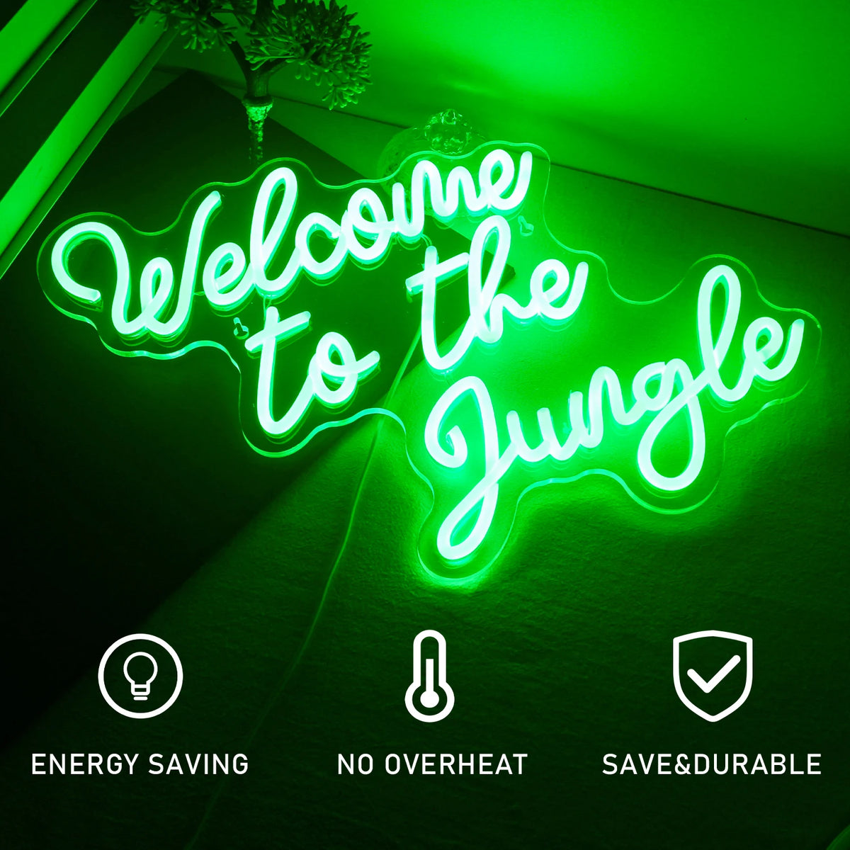 Welcome To The Jungle – LED-neonskilt (5 V USB)