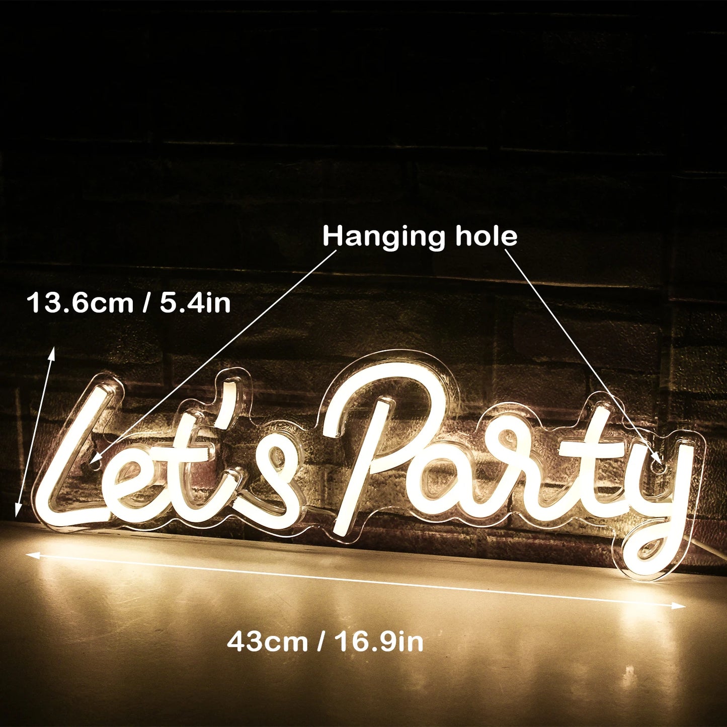 LED Let's Party 5V Mini USB LED Neon Sign - Budget Friendly