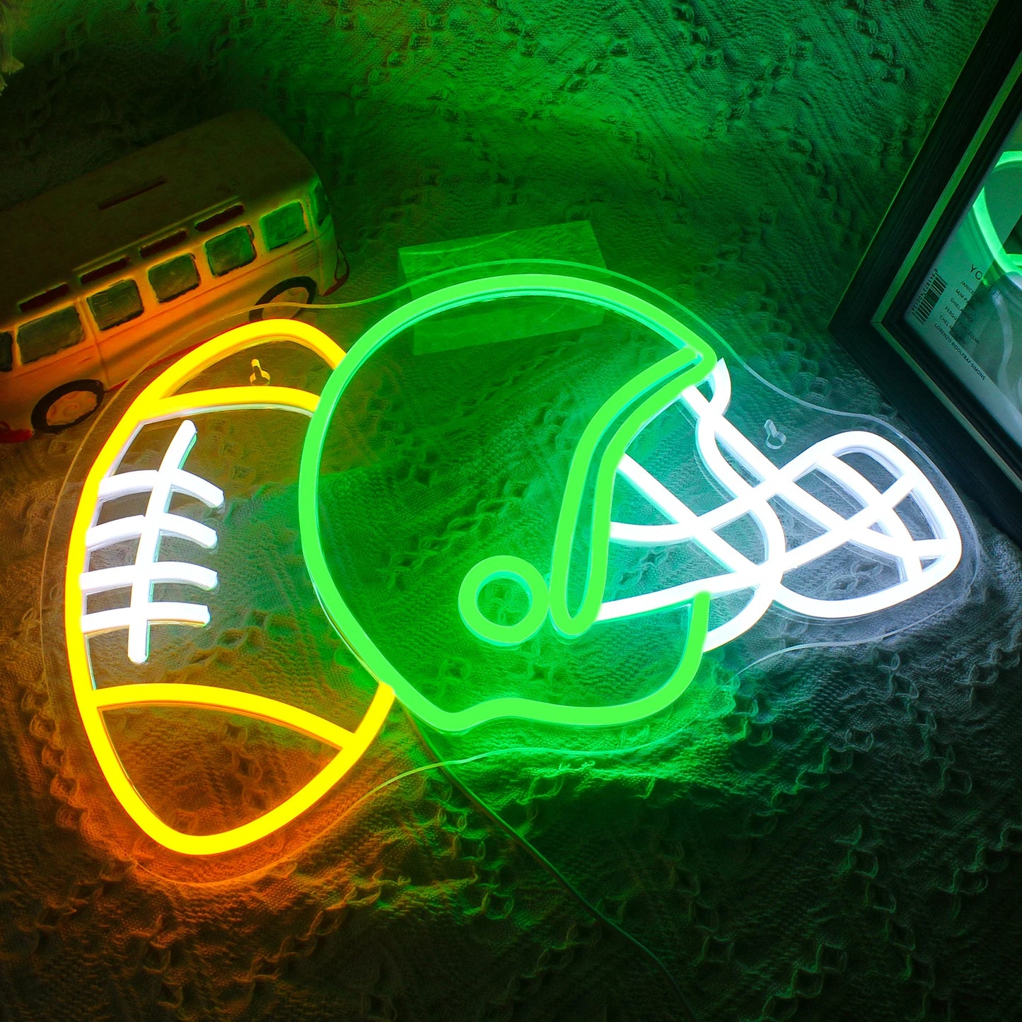 Rugby Helmet 5V Mini USB LED Neon Sign - Budget Friendly