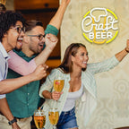 Craft BEER – Szklanka piwa i okrągła ramka – neon reklamowy LED (5 V USB)