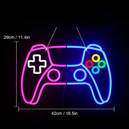 Pink Blue Games Console 5V Mini USB LED Neon Sign - Budget Friendly