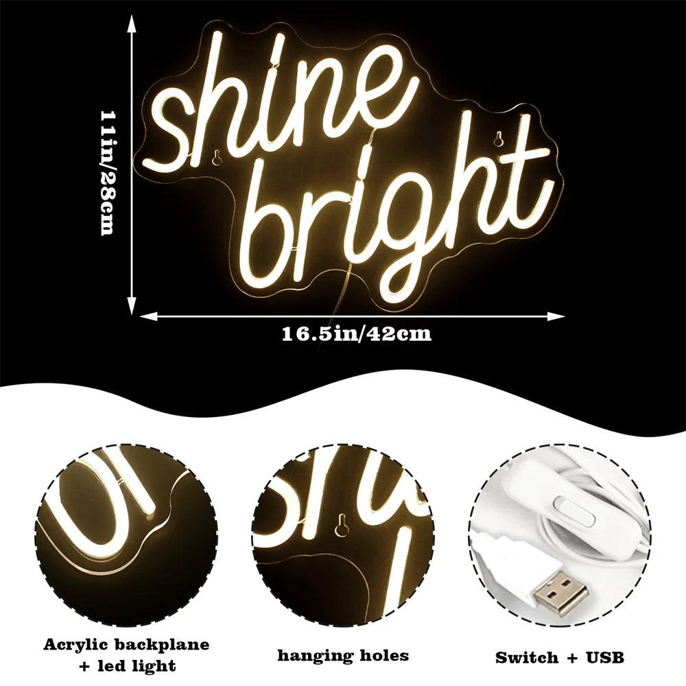Shine Bright – néon LED (5 V USB)