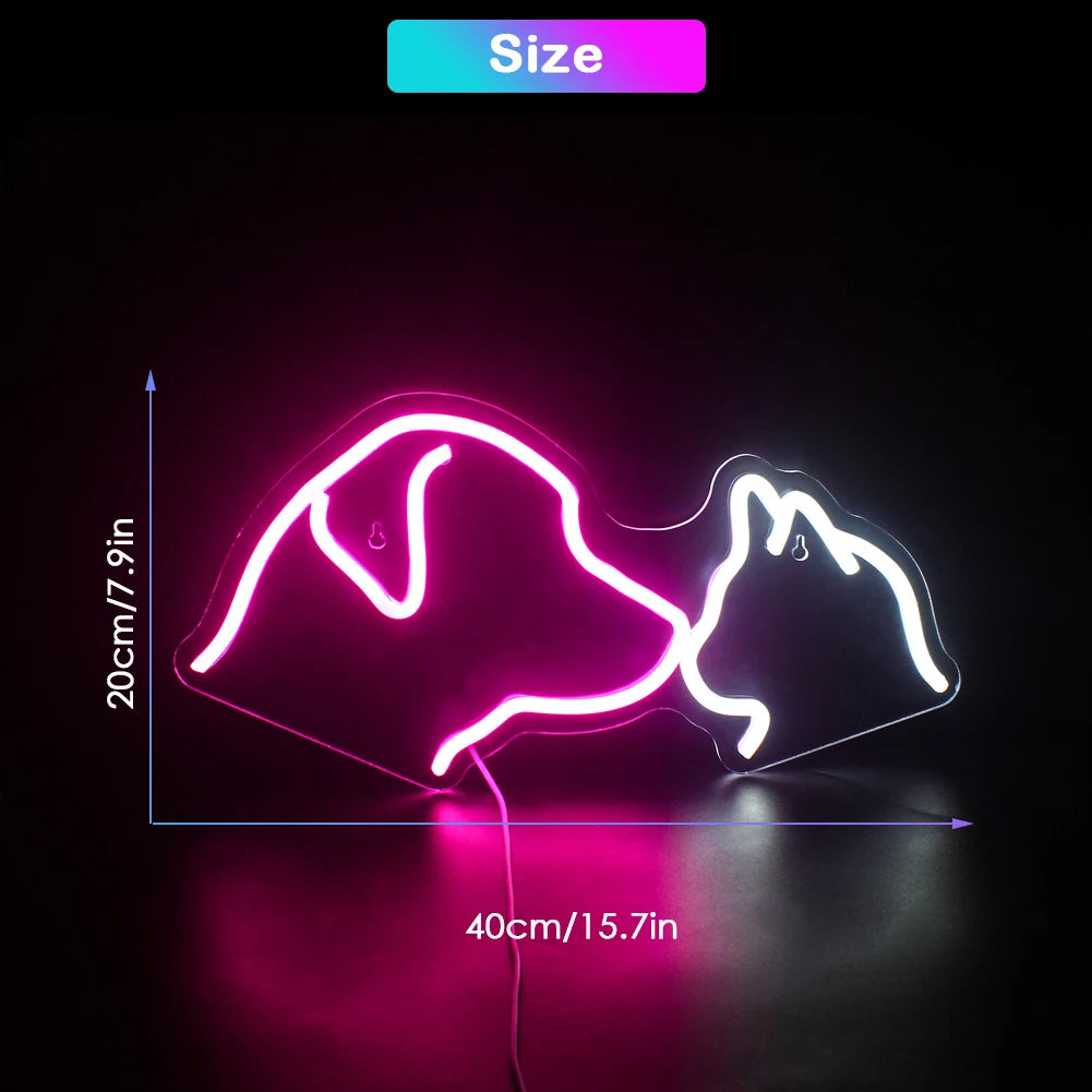 Dog Cat 5V Mini USB  LED Neon Sign - Budget-Friendly