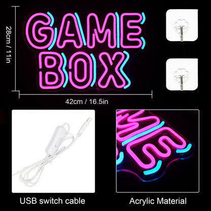 Game Box 5V Mini USB LED Neon Sign - Budget Friendly