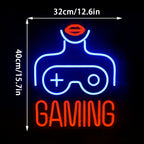 GAMING – Žena i kontroler za igre – LED neonski natpis (5 V USB)