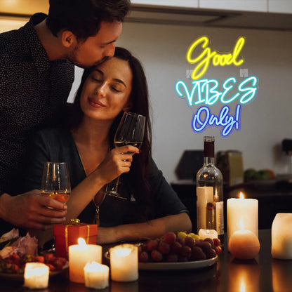 Good Vibes Only 5V Mini USB LED Neon Sign - Budget Friendly