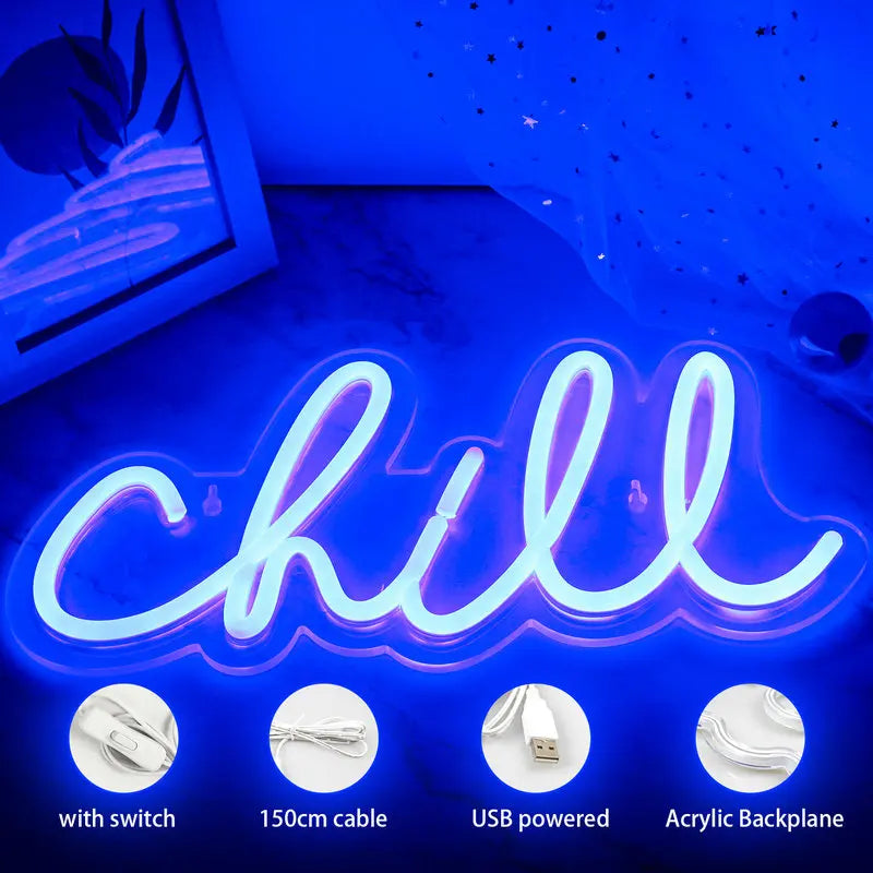 Chill 5V USB LED Neon Sign - Budget Friendly