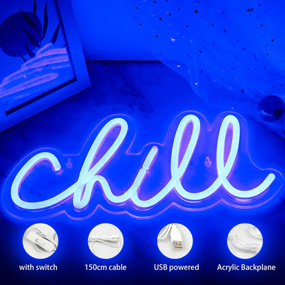 Chill 5V USB LED Neon Sign - Budget Friendly