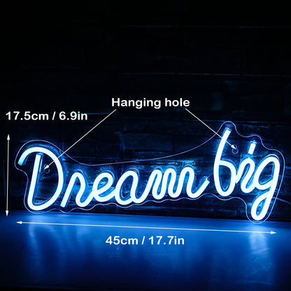 Dream Big 5V Mini USB LED Neon Sign - Budget Friendly