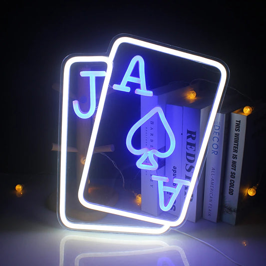 Poker 5V Mini USB LED Neon Sign - Budget Friendly