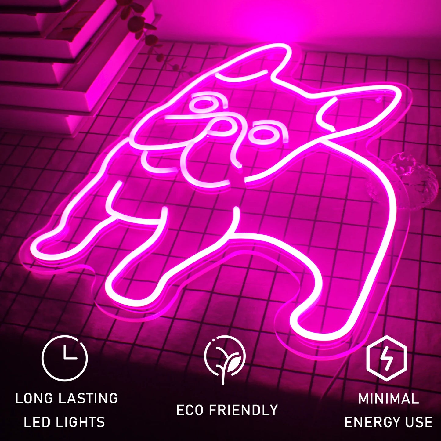 Dog Pink 5V Mini USB LED Neon Sign - Budget Friendly