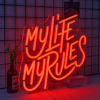 My Life My Rules – LED neónový nápis (5 V USB)
