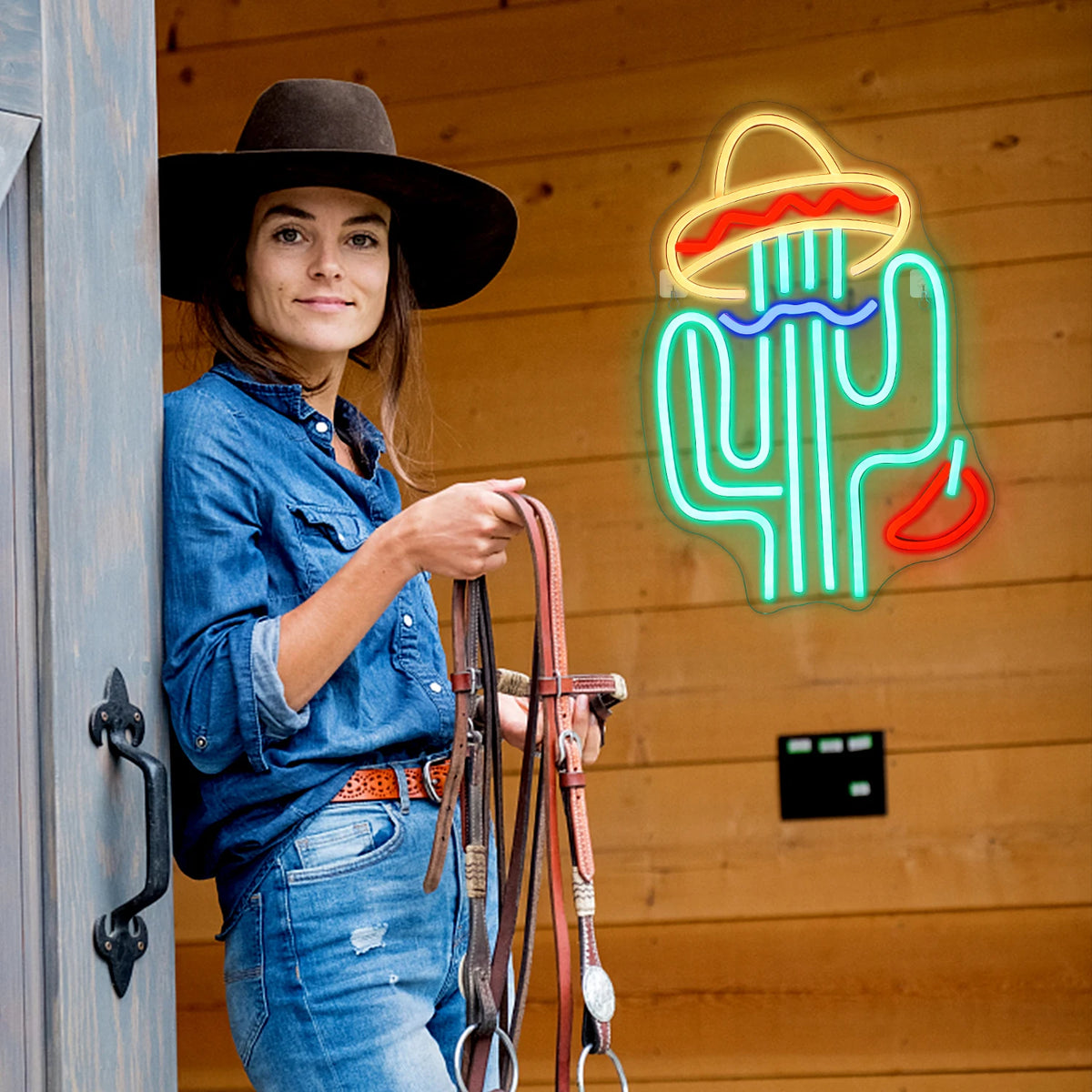 Cactus – néon mural LED (5 V USB)
