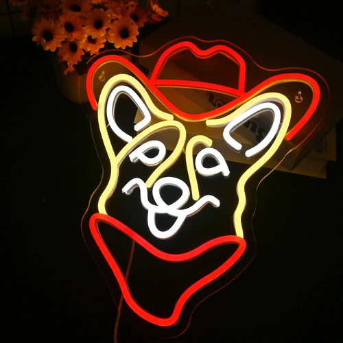Korgi kauboj – LED neonska dekoracija (5 V USB)