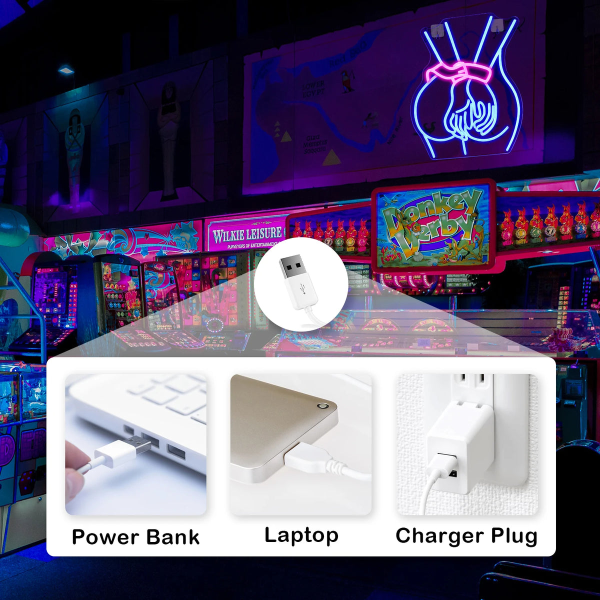 Érzéki női sziluett – LED-neon dekoráció (5 V USB)