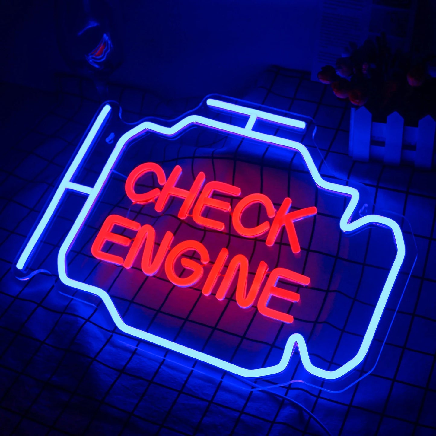 Check Engine 5V Mini USB LED Neon Sign - Budget Friendly