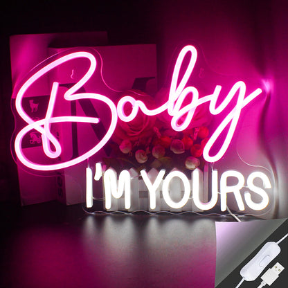 Baby Im Yours 5V Mini USB LED Neon Sign - Budget Friendly