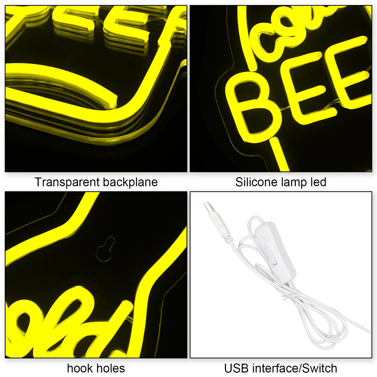Cold Beer – Bierflasche – LED-Leuchtschild (5 V USB)