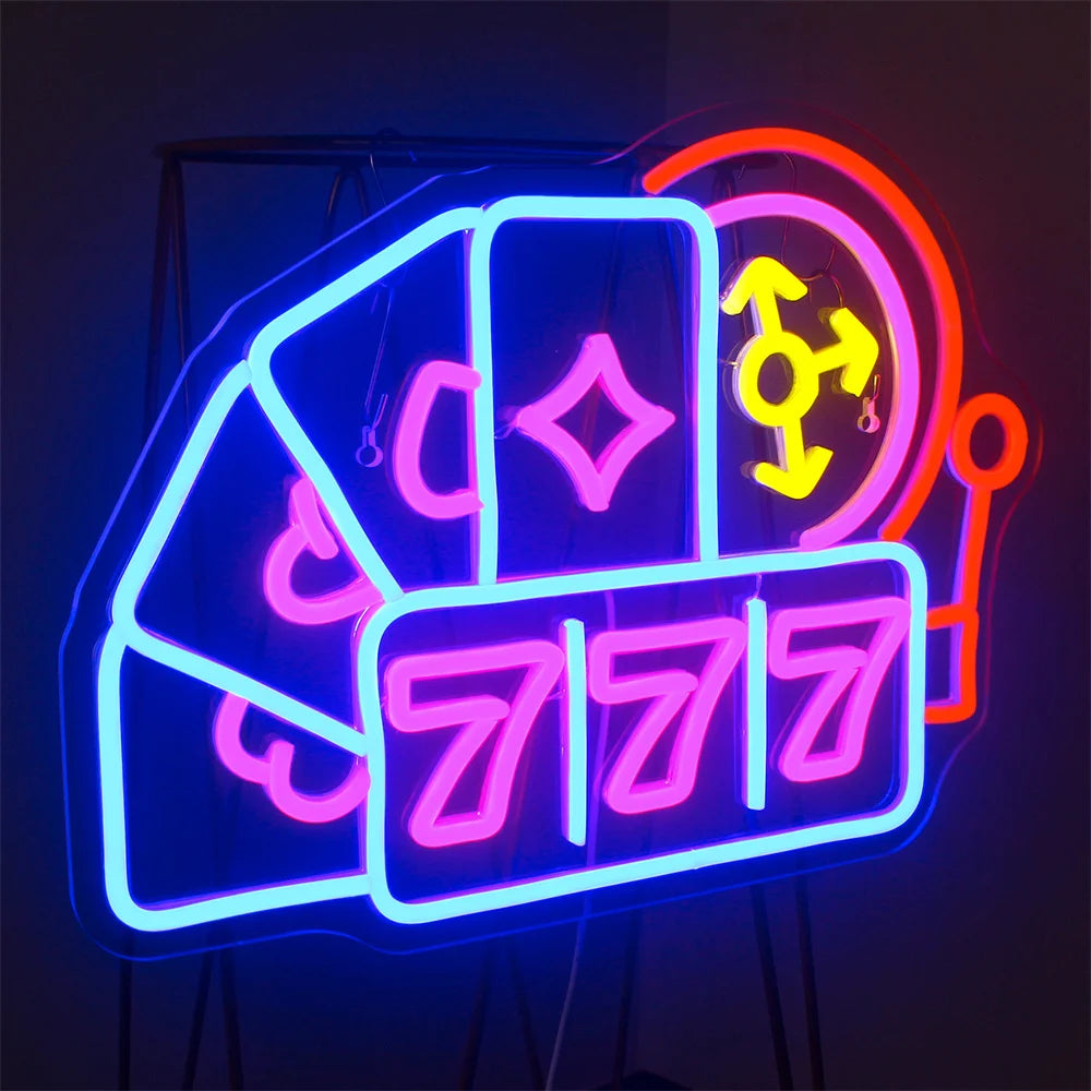 Luck 777 5V Mini USB LED Neon Sign - Budget Friendly