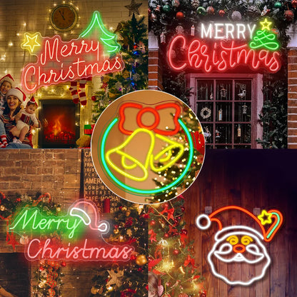 Merry Christmas 5V Mini USB LED Neon Sign - Budget Friendly